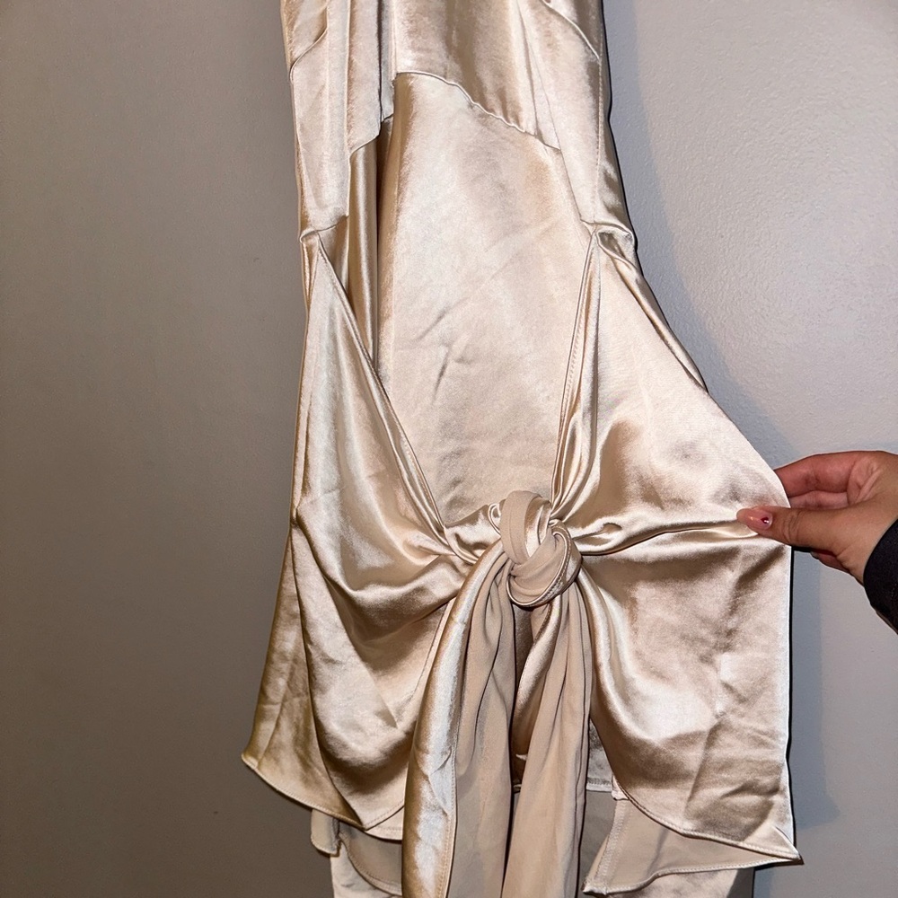 Champagne satin mini dress